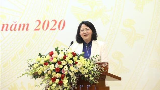 Vice President Dang Thi Ngoc Thinh addressing the conference (Photo: VNA)