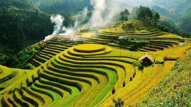 The Mu Cang Chai Terraced Field in Yen Bai province.