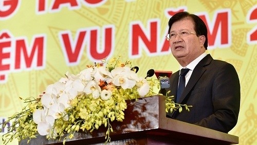 Deputy PM Trinh Dinh Dung speaking at Vinacomin's conference (Photo: VGP)