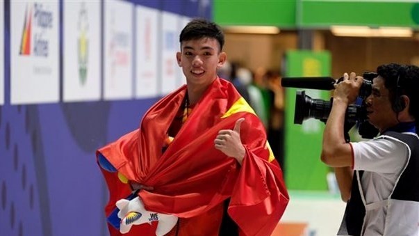 Swimmer Vu Huy Hoang, the first Vietnamese athlete to book his participation at the 2020 Tokyo Olympic Games (Photo: VNA)