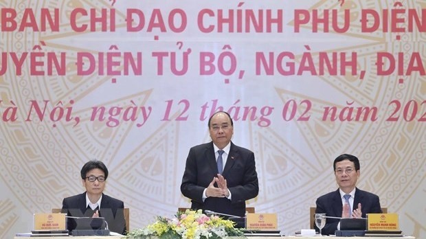 PM Nguyen Xuan Phuc chairs the meeting. (Photo: VNA)