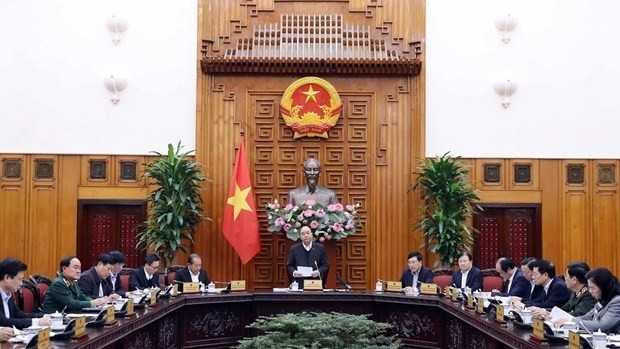 Prime Minister Nguyen Xuan Phuc speaks at the government meeting. (Photo: VNA)