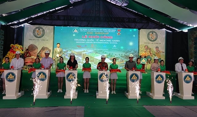 The ground-breaking ceremony for the Mekong Green international school