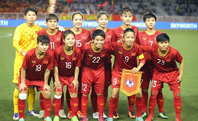 The Vietnam women's football team. (Photo: VOV)