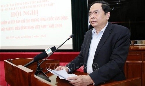 Tran Thanh Man, Head of the Central Steering Committee for the campaign speaking at the meeting. (Photo: VNA)