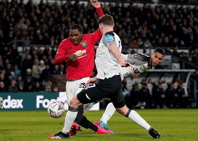 Soccer Football - FA Cup Fifth Round - Derby County v Manchester United - Pride Park, Derby, Britain - March 5, 2020 Manchester United's Odion Ighalo scores their second goal. (Reuters)