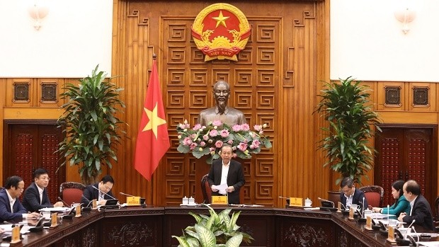 Deputy Prime Minister Truong Hoa Binh speaking at the working session (Photo: VGP)