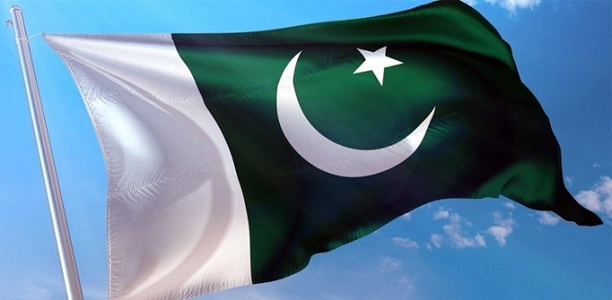 The national flag of Pakistan. 