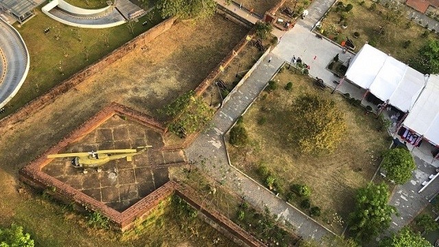 An aerial view of the ruined Dien Hai Citadel in Da Nang city.