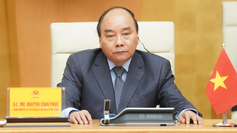 Prime Minister Nguyen Xuan Phuc participates in the G20 leaders' video conference on COVID-19 fight. (Photo: VGP)