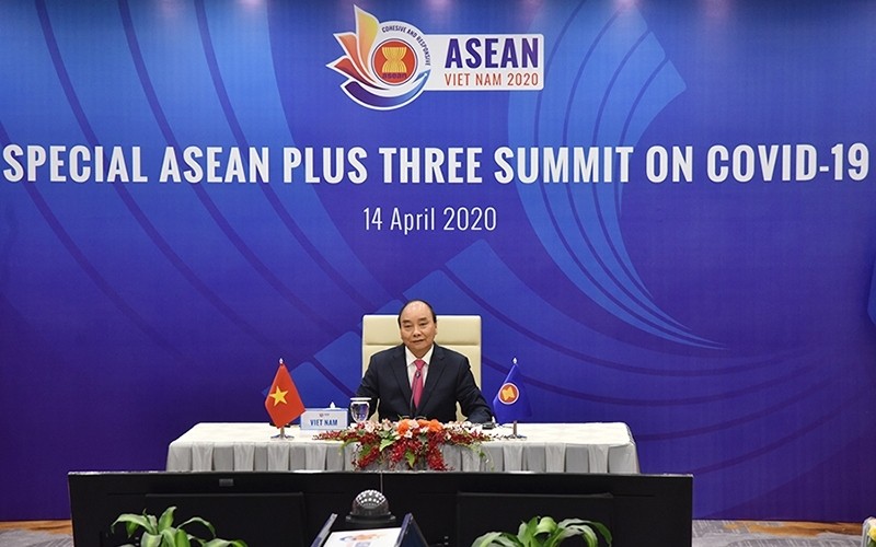 PM Nguyen Xuan Phuc chairing the Special ASEAN+3 Summit on Covi-19 (Photo: NDO)