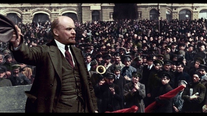 Vladimir Ilyich Lenin, the genius leader of the proletariat and oppressed nations.