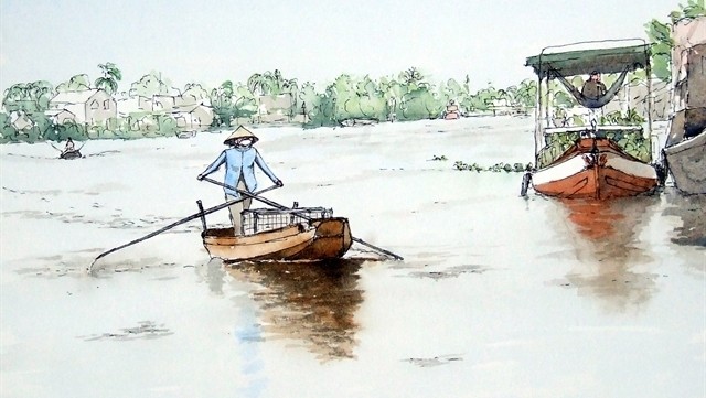 The Cai Rang Floating Market in the Mekong Delta city of Can Tho. (Photo courtesy of the artist)
