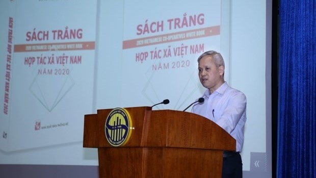 General Director of the General Statistics Office Nguyen Bich Lam speaks at the launch ceremony of the 2020 Vietnamese Cooperatives White Book on April 28 (Photo: VNA)