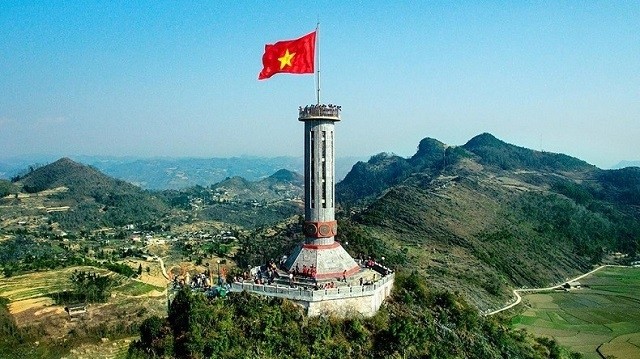 The Lung Cu Flagpole in Dong Van District, the northernmost province of Ha Giang.