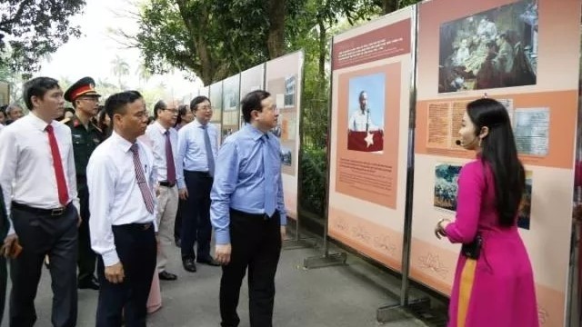 At the exhibition on President Ho Chi Minh 