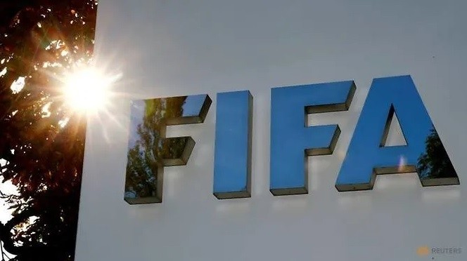 FILE PHOTO: The logo of FIFA is seen in front of its headquarters in Zurich, Switzerland September 26, 2017. (Reuters)