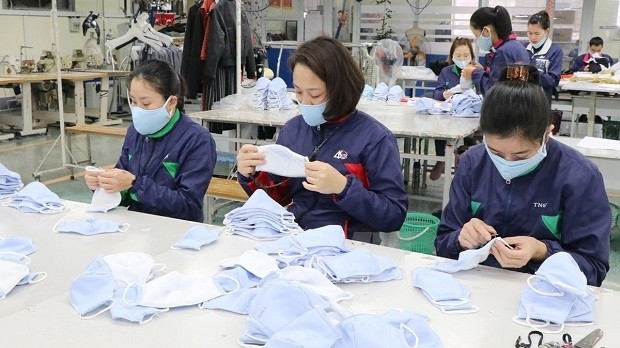 By working at full capacity, the entire garment and textile sector can even produce 100 million face masks per day. (Photo: VNA)