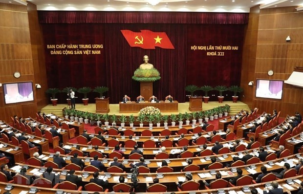 At the working session of the 12th Party Central Committee (Photo: VNA)