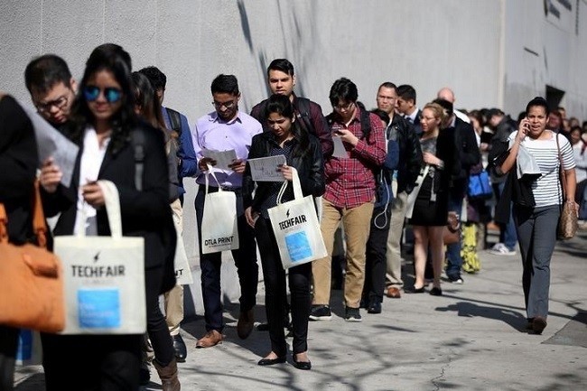 (Illustrative image). People wait in line to attend TechFair LA, a technology job fair, in Los Angeles, California, US, January 26, 2017. (File Photo: Reuters)