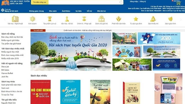 The interface of the 2020 National Online Book Fair at book365.vn. (Screenshot capture)