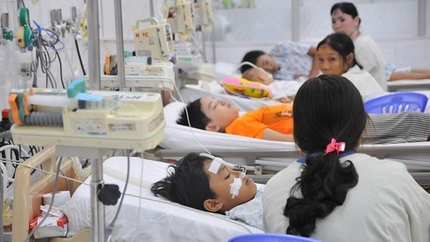 Children with dengue fever under treatment at the Paediatric Hospital of southern Dong Nai province (Photo: VNA)
