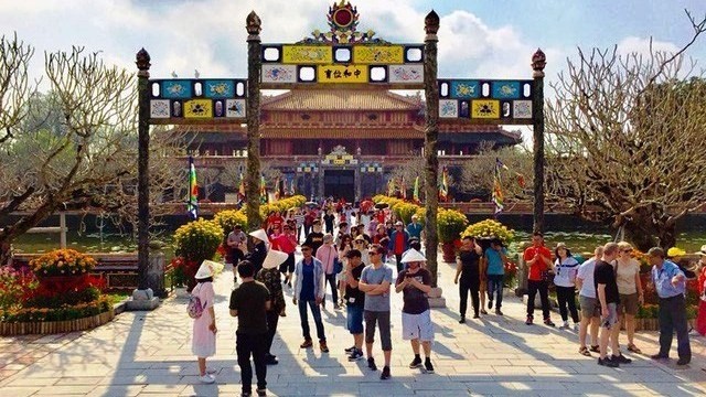 Visitors to Hue Imperial City.