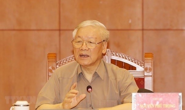 Party General Secretary and State President Nguyen Phu Trong speaks at the meeting (Photo: VNA)