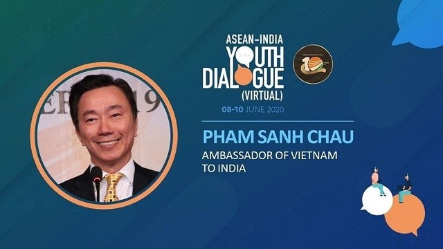 Vietnamese Ambassador to India Pham Sanh Chau attends the third India - ASEAN youth dialogue. (Photo: India Foundation)