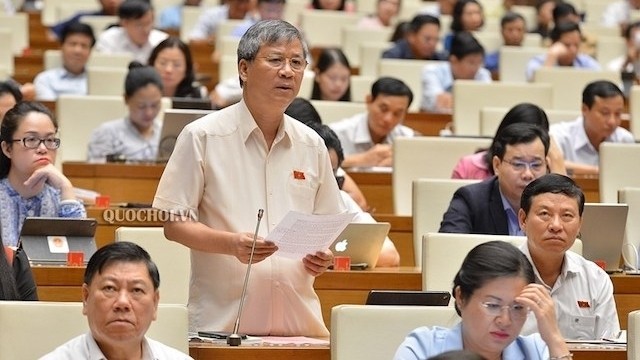 Deputy Nguyen Anh Tri speaks at the session. (Photo: quochoi.vn)