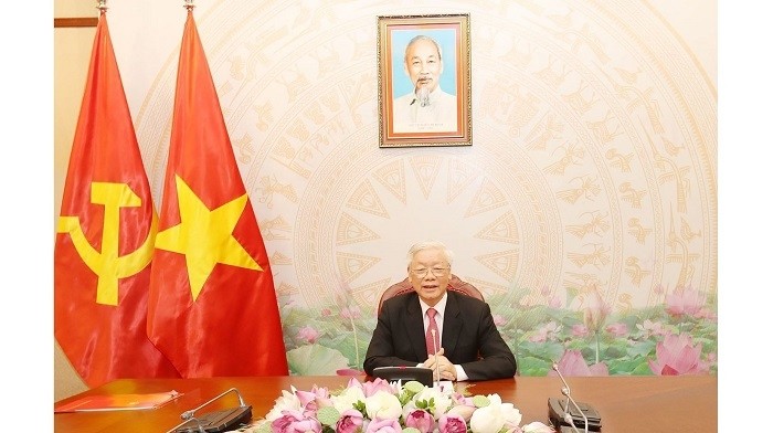 Party General Secretary and State President Nguyen Phu Trong has phone talks with Russian President Vladimir Putin on June 11. (Photo: VNA)
