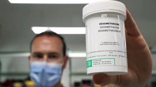A pharmacist displays a box of Dexamethasone at the Erasme Hospital amid the coronavirus disease (COVID-19) outbreak, in Brussels, Belgium. (Photo: Reuters)