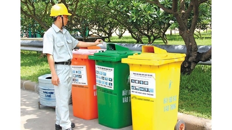 Garbage-sorting bins in Ho Chi Minh City. (Photo: VNS)