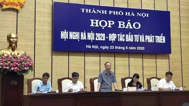 The media briefing on Hanoi's investment promotion conference