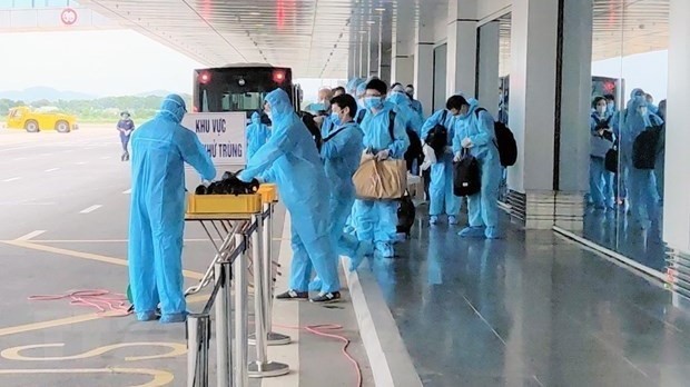 Disinfection area at an airport (Photo: VNA)