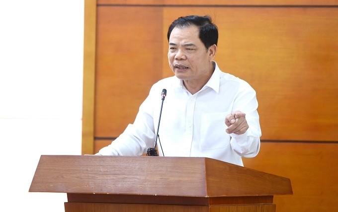 Minister of Agriculture and Rural Development Nguyen Xuan Cuong speaks at the meeting. (Photo: VGP)