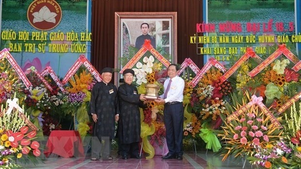 VFF President Tran Thanh Man at at the 80th founding anniversary of Hoa Hao Buddhism in 2019 (Photo: VNA)