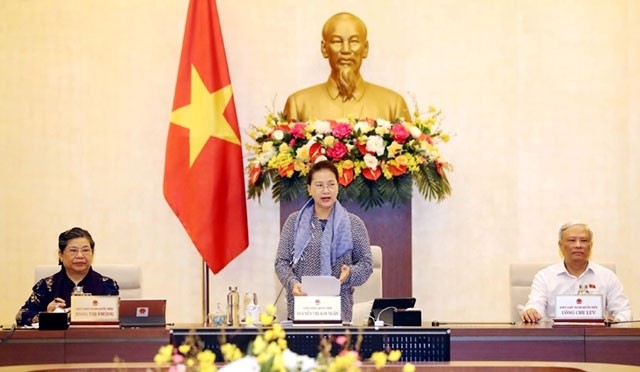 Chairwoman of the National Assembly Nguyen Thi Kim Ngan delivers her opening remarks at the 45th meeting of the NA Standing Committee on May 8. (File Photo: VNA)