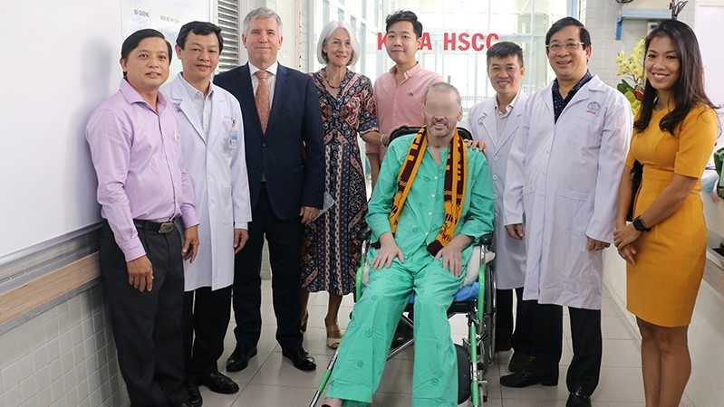 Patient 91 in the day of being discharged from hospital (Photo: Cho Ray Hospital)