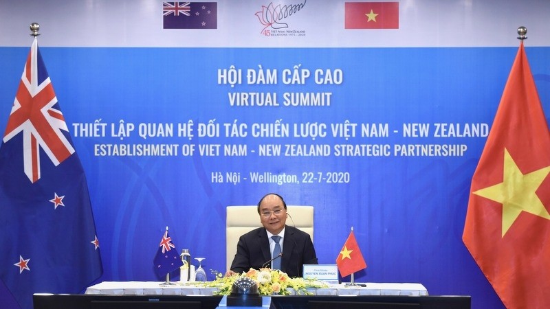 PM Nguyen Xuan Phuc at the talks with his New Zealand counterpart Jacinda Ardern on July 22. (Photo: NDO/TRAN HAI))
