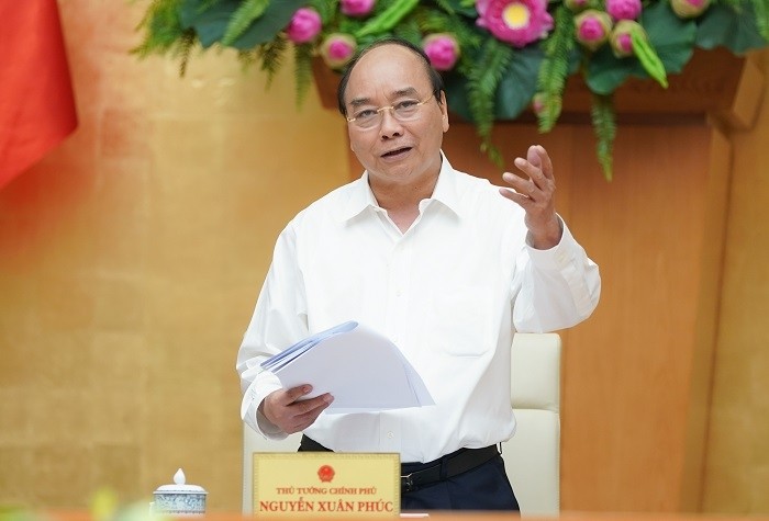 Prime Minister Nguyen Xuan Phuc speaks during his virtual meeting with Dak Nong provincial leaders on July 23. (Photo: VGP)