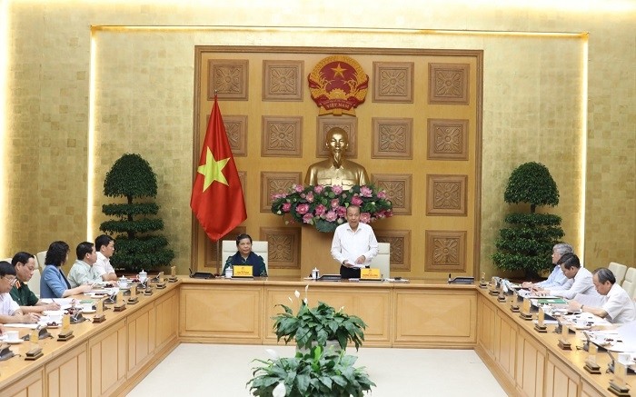 Permanent Deputy Prime Minister Truong Hoa Binh and Permanent Vice Chairwoman of the National Assembly Tong Thi Phong co-chair the meeting. (Photo: VGP)