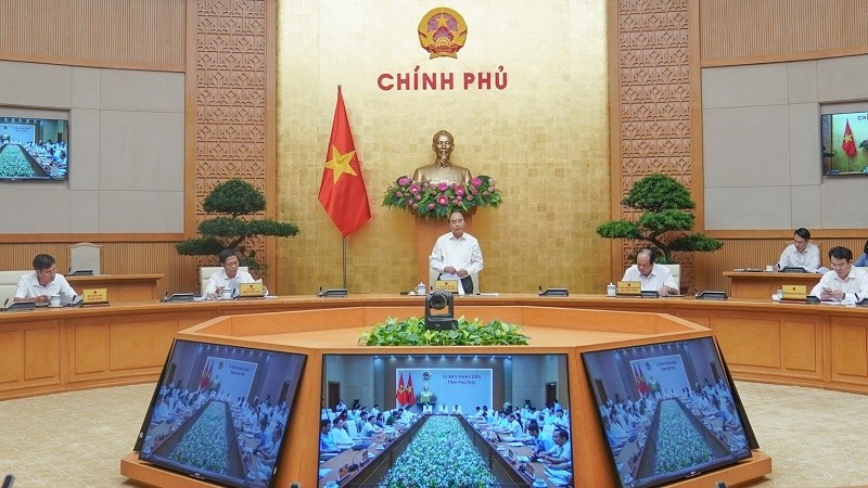The teleconference between Prime Minister Nguyen Xuan Phuc and Phu Tho leaders (Photo: VGP)