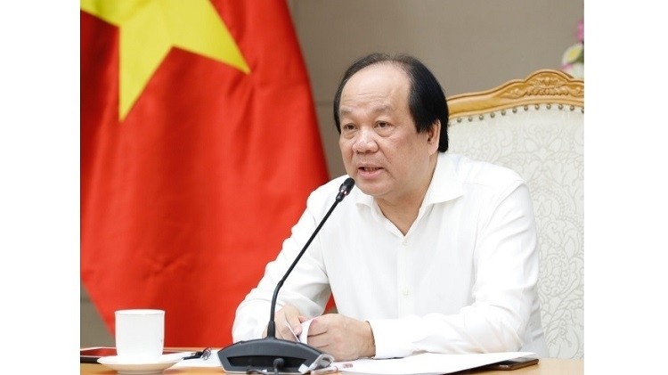 Minister-Head of the Government Office Mai Tien Dung chairs the meeting. (Photo: VNA)
