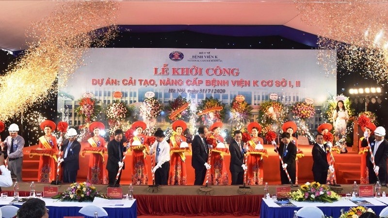 At the groundbreaking ceremony for the upgrade of K Hospital’s Quan Su and Tam Hiep branches on July 31. (Photo: TRAN HAI/NDO)