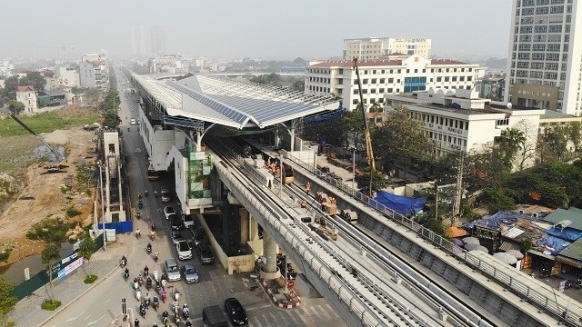 A station of Hanoi's metro Line 3 (Photo: Kinh te - Do thi)