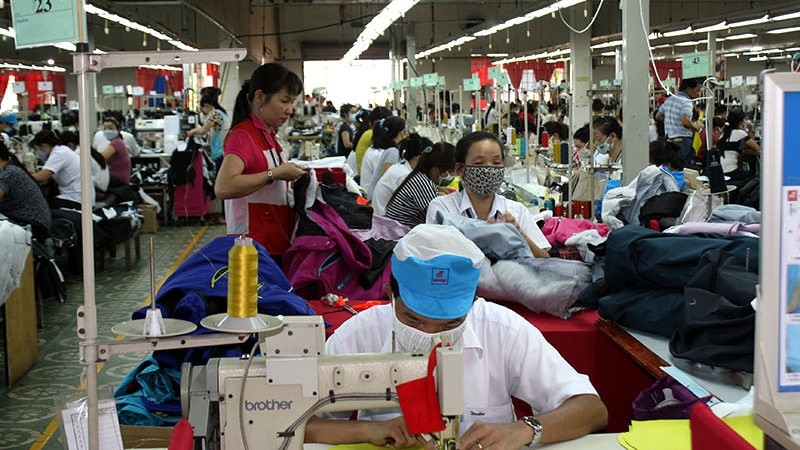 The production of garment products for export at Dong Tien JSC in Dong Nai province. (Photo: MINH DUC)