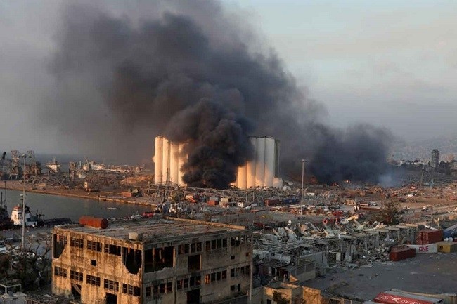Smoke rises from the site of an explosion in Beirut's port area, Lebanon August 4, 2020. (Photo: Reuters)
