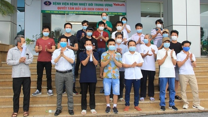 19 patients were declared as recovered this afternoon at the Hanoi-based National Hospital for Tropical Diseases. (Photo: Ministry of Health)