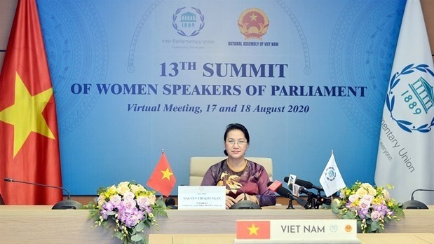 National Assembly Chairwoman Nguyen Thi Kim Ngan at the 13th Summit of Women Speakers of Parliament (Photo: VNA)